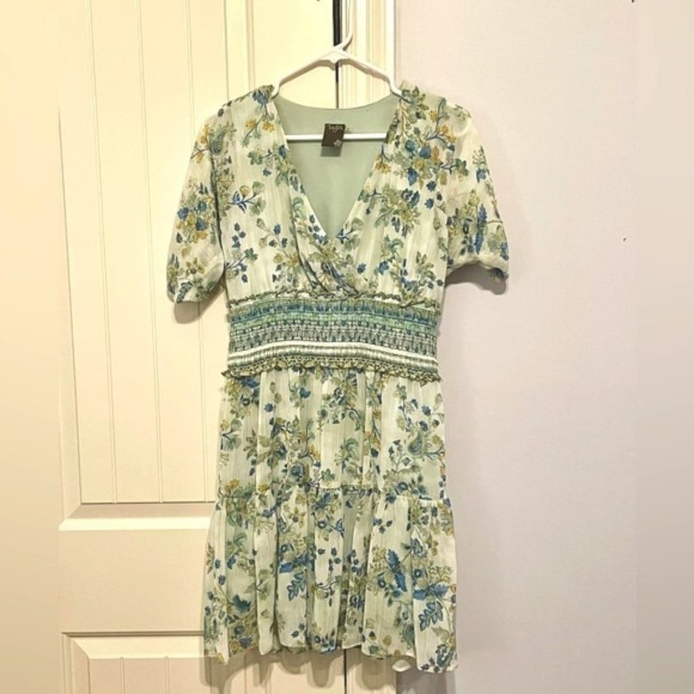 Taylor blue and green dress with flowers